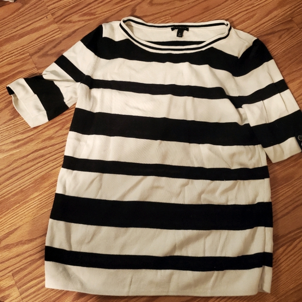 Striped Talbots 1/4 sleeve